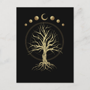 Carte Postale Arbre de Lune Spirituel Astronomie Croissant