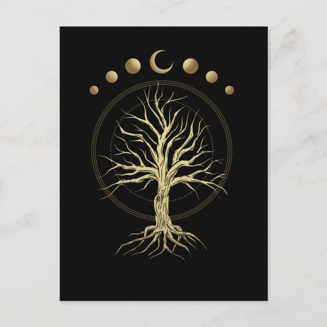 Carte Postale Arbre de Lune Spirituel Astronomie Croissant (Devant)