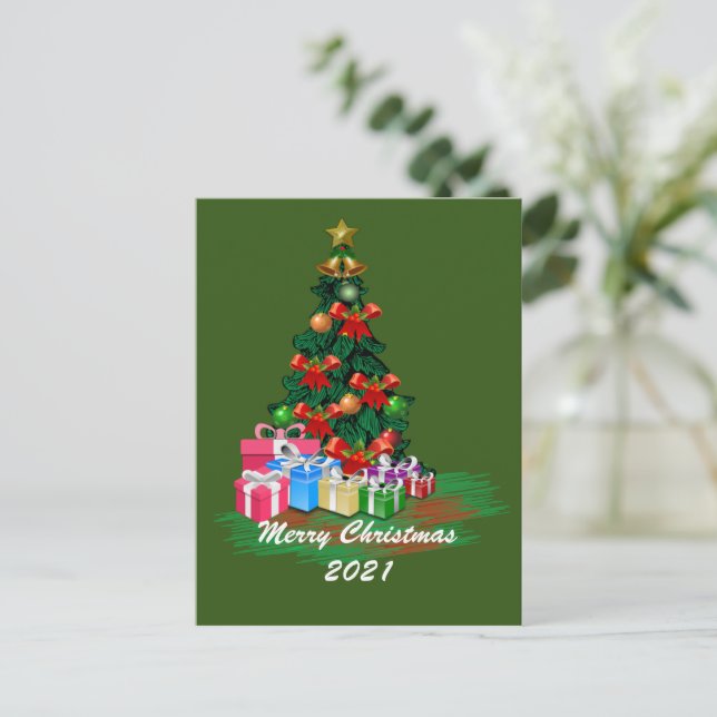 Carte postale Arbre de Noël (Debout devant)