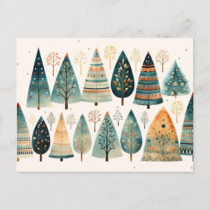 Carte Postale Arbre de Noël abstrait élégant