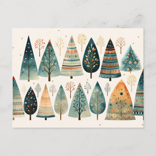 Carte Postale Arbre de Noël abstrait élégant (Devant)
