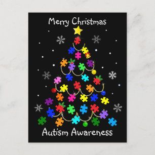 Carte Postale Arbre de Noël autiste
