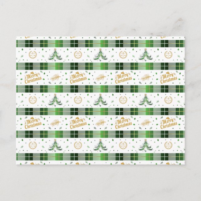 Carte Postale Arbre de Noël Avocat - Balance de la Justice (Devant)