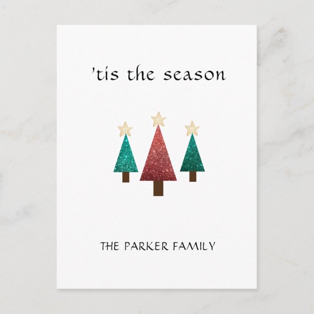 Carte Postale Arbre de Noël 'c'est la saison Noël (Devant)