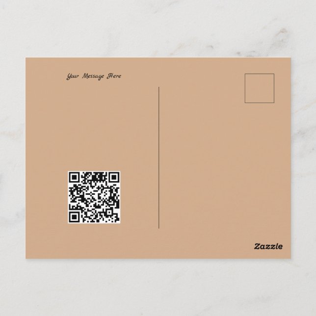 Carte Postale Arbre de Noël Code QR Monochrome Chaud Entreprise (Dos)