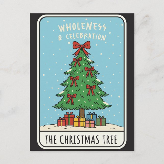 Carte Postale Arbre de Noël de Célébration Cadeaux de Fêtes de F (Devant)