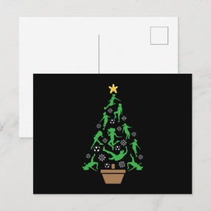 Carte Postale Arbre de Noël de football pour filles féminines