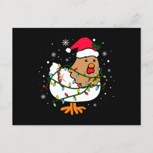 Carte Postale Arbre de Noël de poulet, Noël de l'amant de poulet
