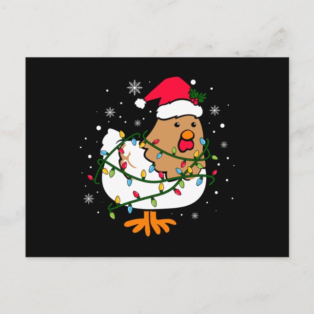 Carte Postale Arbre de Noël de poulet, Noël de l'amant de poulet (Devant)