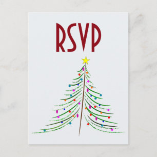 Carte Postale Arbre de Noël décoré artistique RSVP