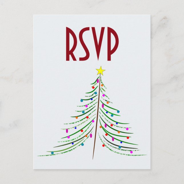 Carte Postale Arbre de Noël décoré artistique RSVP (Devant)