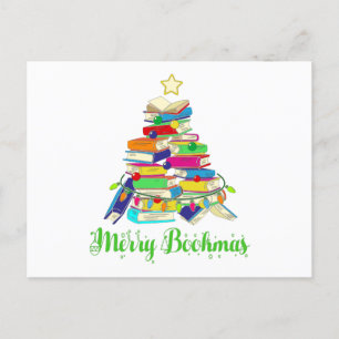 Carte Postale Arbre de Noël du livre, Noël de l'amant du livre