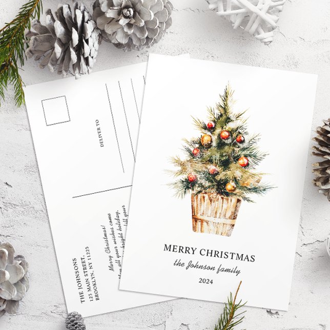 Carte Postale Arbre de Noël élégant et joyeux Non Photo (Créateur téléchargé)