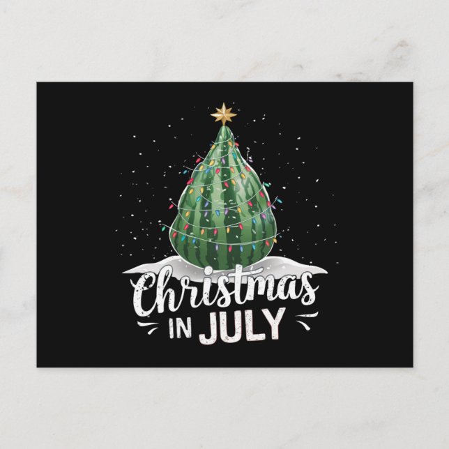 Carte Postale Arbre de Noël en pastèque Noël en juillet Eté (Devant)