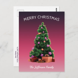 Carte Postale Arbre de Noël Joyeux Jour de l'An Personnaliser