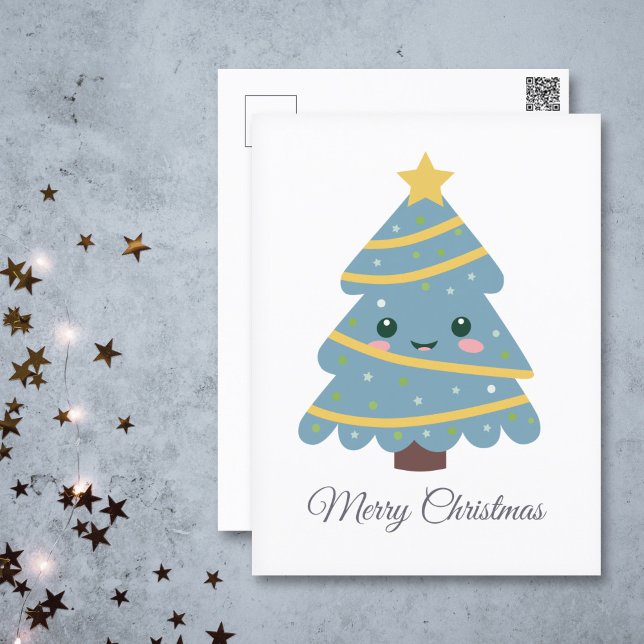 Carte postale Arbre de Noël mignonne (Cute Christmas Tree Postcard)