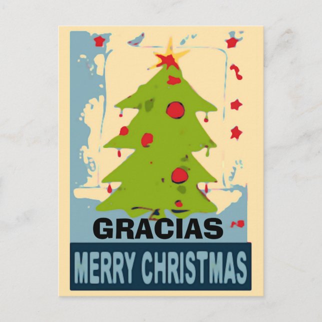 Carte Postale Arbre de Noël, modifier le texte (Devant)
