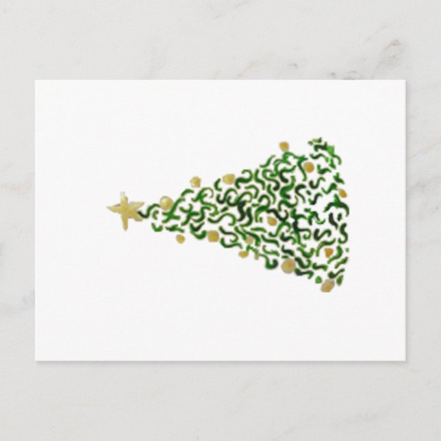 Carte Postale Arbre de Noël Peint à la main (Devant)