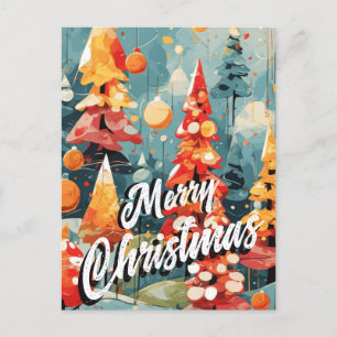 Carte Postale Arbre de Noël Père Noël Salutation