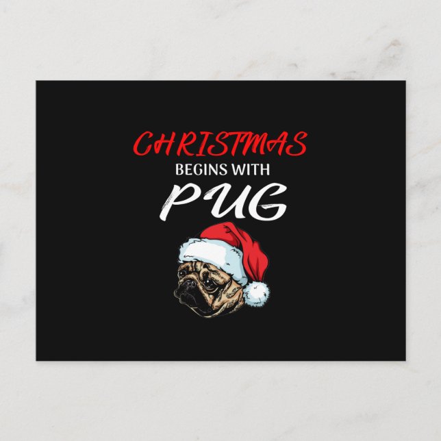 Carte Postale Arbre De Noël Pitbull Couvert D'Une Lampe De Feu (Devant)