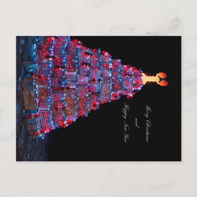 Carte postale Arbre de Noël pour le homard (Devant)