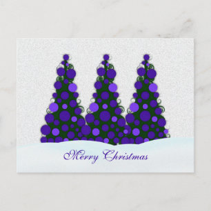 Carte postale Arbre de Noël pourpre