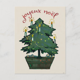 Carte Postale Arbre de Noël retravaillé Joyeux Noel
