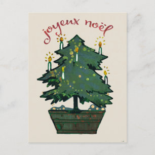 Carte Postale Arbre de Noël retravaillé Joyeux Noel