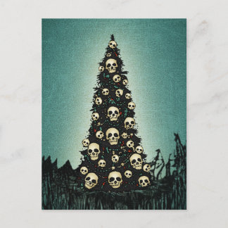 Carte Postale Arbre De Noël Rêvé Avec Des Crânes