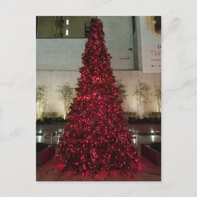 Carte Postale Arbre de Noël rouge - NYC (Devant)