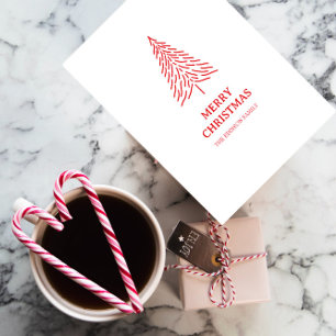 Carte Postale Arbre de Noël Scandi minimaliste Vacances simples