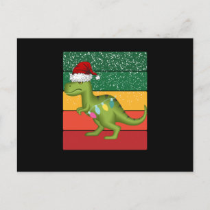 Carte Postale arbre de Noël t-rex
