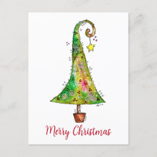 Carte Postale Arbre de Noël Whimsical