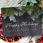 Carte Postale Arbre de pin de Noël Joyeux voeux<br><div class="desc">Le logo de votre entreprise peut être ajouté. Disponible ici : http://www.zazzle.com/selectpartysupplies</div>