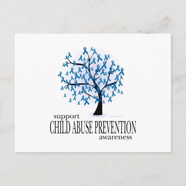 Carte Postale Arbre de prévention de la maltraitance des enfants (Devant)