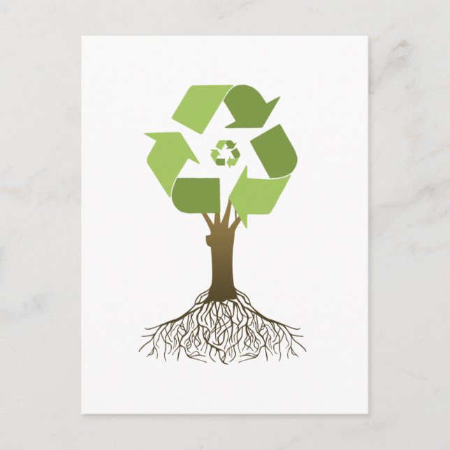 CARTE POSTALE ARBRE DE RECYCLAGE (Devant)