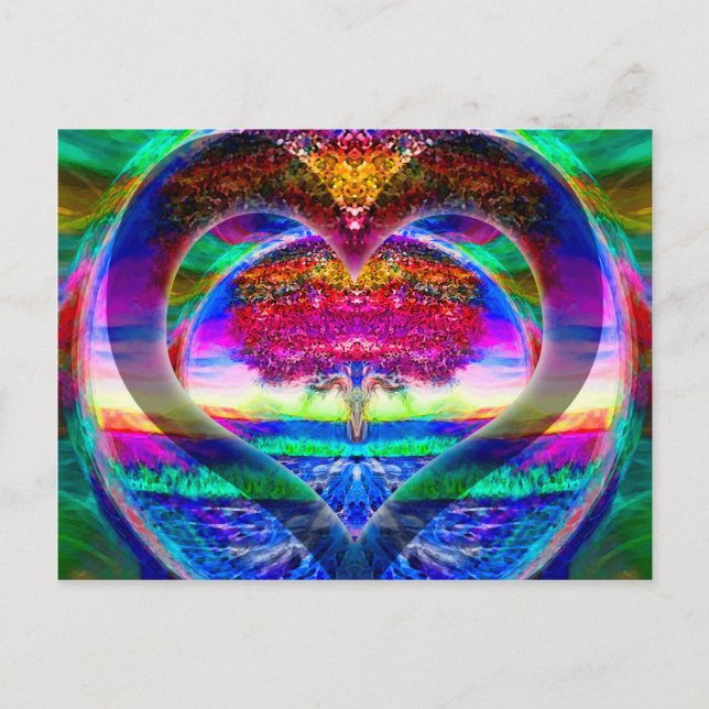 Carte Postale Arbre de vie arc-en-ciel (Devant)