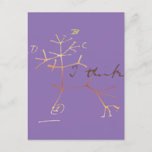 Carte Postale Arbre de vie de Darwin : je pense