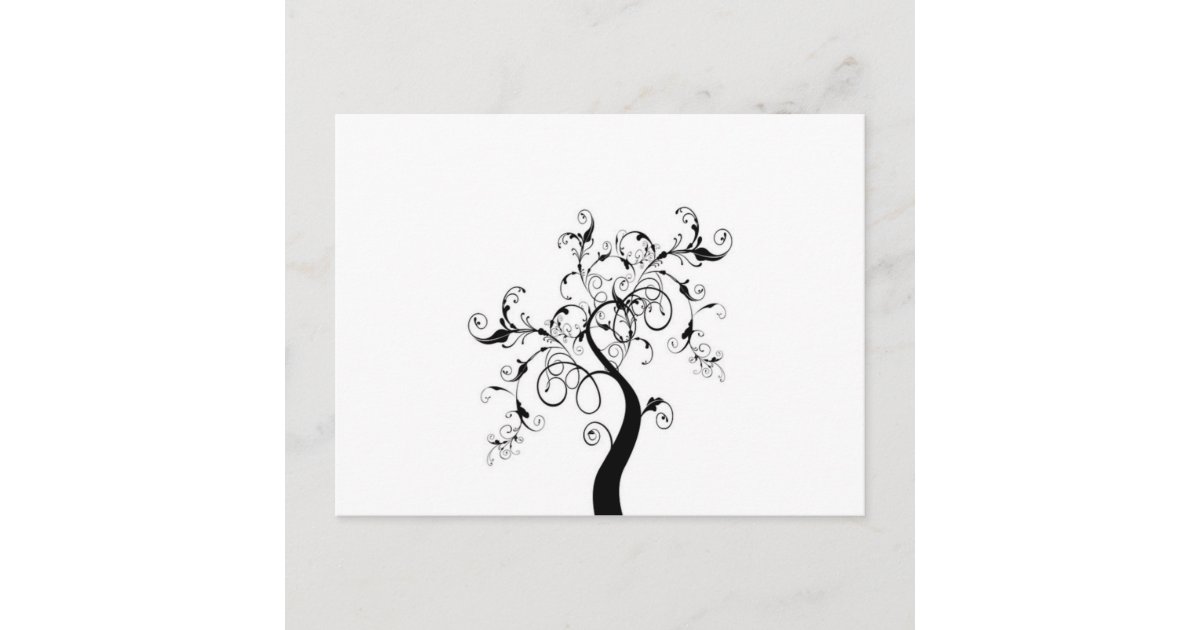 Carte Postale Arbre De Vie Noir Et Blanc | Zazzle.fr