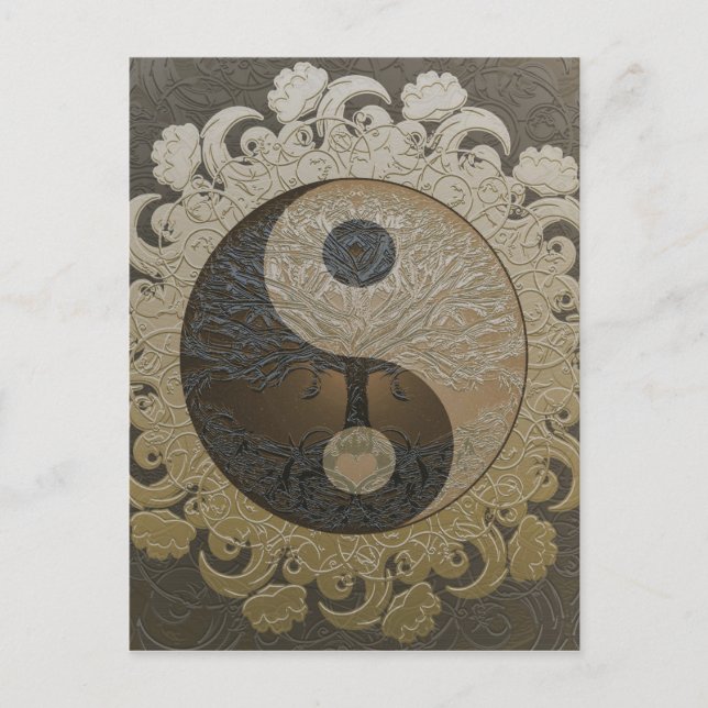 Carte Postale Arbre de vie Yin Yang par Amelia Carrie (Devant)