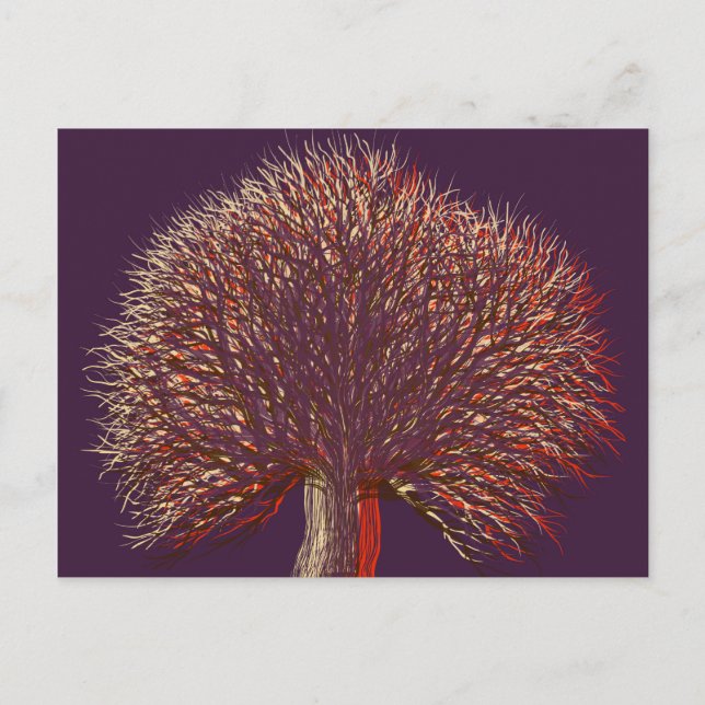 Carte Postale Arbre d'hiver d'automne (Devant)