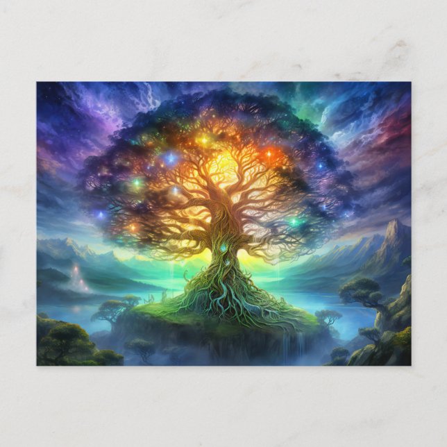 Carte Postale Arbre du Monde Yggdrasil de la mythologie viking d (Devant)