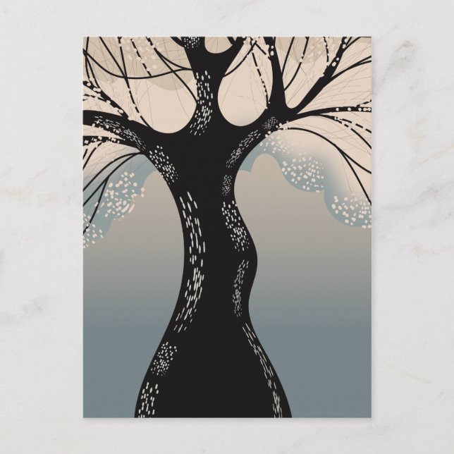 Carte Postale Arbre en fleurs japonaise (Devant)