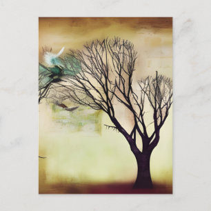 Carte Postale Arbre en techniques mixtes