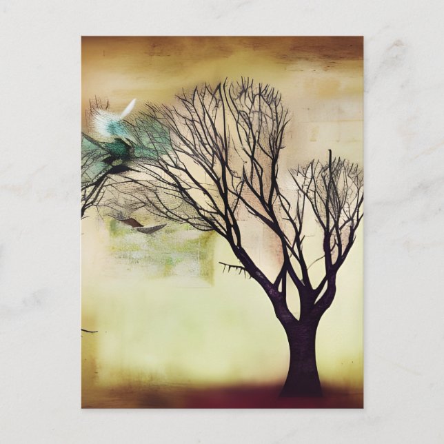Carte Postale Arbre en techniques mixtes (Devant)