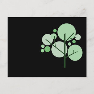 Carte Postale arbre funky avec dossier noir