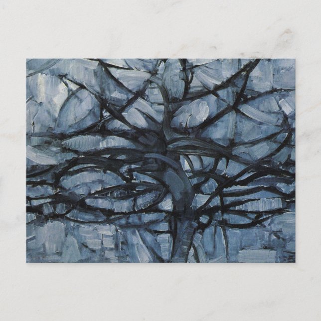 Carte Postale Arbre Gris Par Piet Mondrian (Devant)