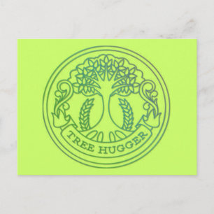 Carte Postale Arbre hugger, hippy badge