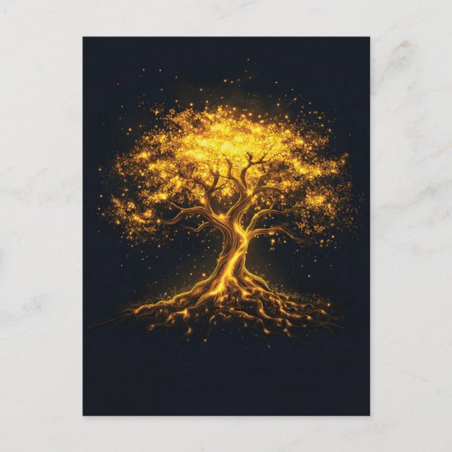 Carte Postale Arbre lumineux de la vie - Mystique et Enchantant (Devant)
