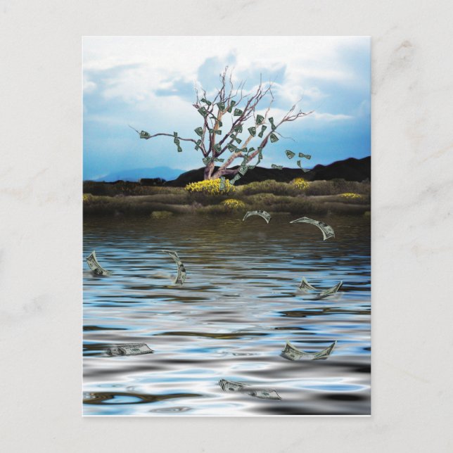 Carte Postale Arbre monétaire en un jour venteux (Devant)